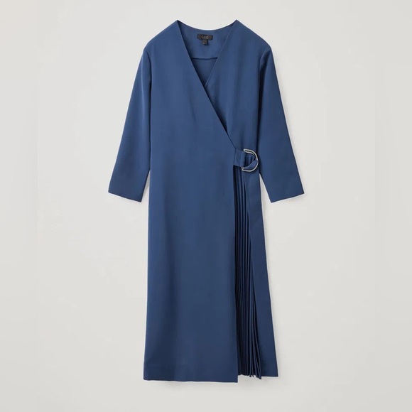 COS Pleated Front Wrap Dress Size 38 / US 8 - Picture 10 of 13